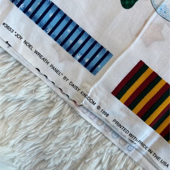 Daisy Kingdom Joy Noel Wreath Fabric Panel with Pattern Santa Christmas Holiday - Picture 5 of 7